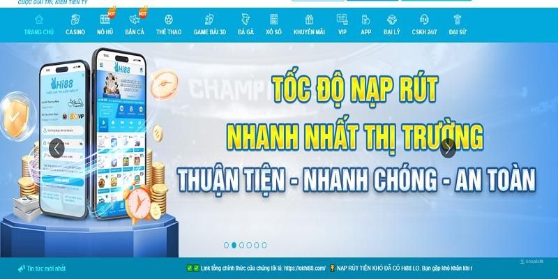 Các hoạt động tài chính HI888 được hỗ trợ nhanh chóng